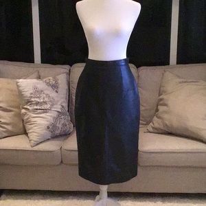 Leather midi skirt